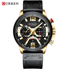 Military Leather Chronograph Wristwatch - S.E. Burks Global Marketplace