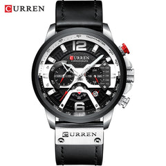 Military Leather Chronograph Wristwatch - S.E. Burks Global Marketplace