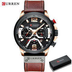 Military Leather Chronograph Wristwatch - S.E. Burks Global Marketplace